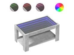 Mesa De Centro|vidaxl Mesa de centro c/ LEDs 93x53x45 derivados de madeira Cinzento