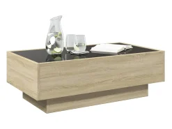 vidaxl Mesa de centro c/ LEDs 90x50x30 cm derivados de madeira^ Mesa De Centro