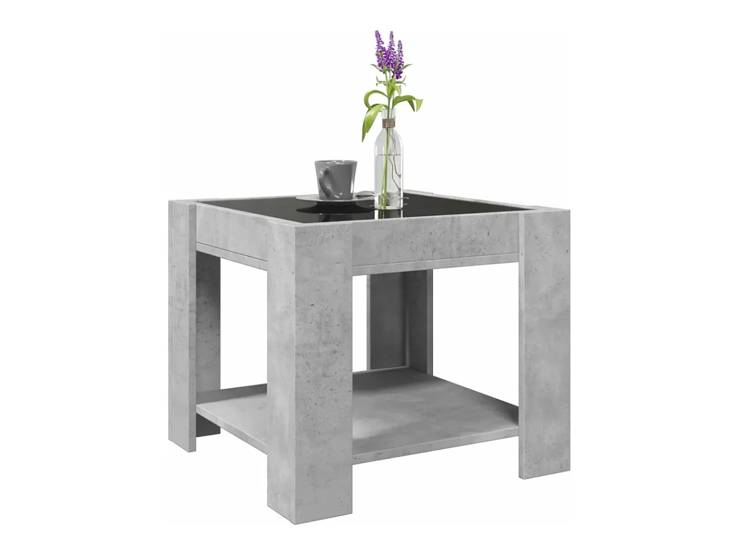 Mesa De Centro*vidaxl Mesa de centro c/ LEDs 53x53x45 derivados de madeira Cinzento