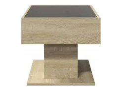 vidaxl Mesa de centro c/ LEDs 70x50x45 cm derivados de madeira Natural claro