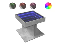 Mesa De Centro|vidaxl Mesa de centro c/ LEDs 50x50x45 cm madeira processada Cinzento