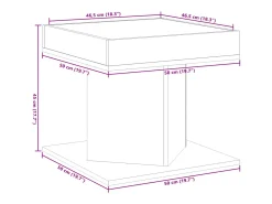 Mesa De Centro|vidaxl Mesa de centro c/ LEDs 50x50x45 cm madeira processada Cinzento