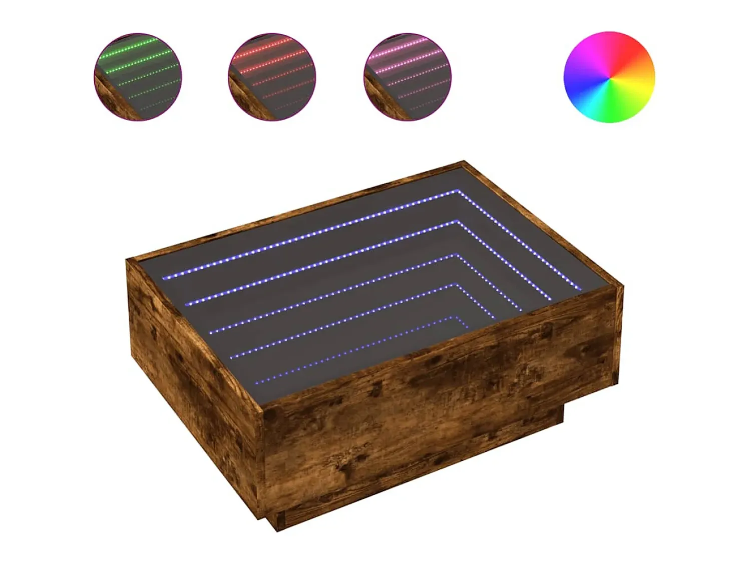 Sale vidaxl Mesa de centro c/ LEDs 70x50x30 cm derivados de madeira Natural claro