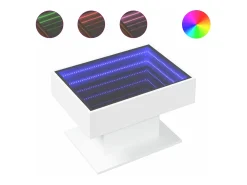 Mesa De Centro*vidaxl Mesa de centro c/ LEDs 70x50x45 cm derivados de madeira Branco