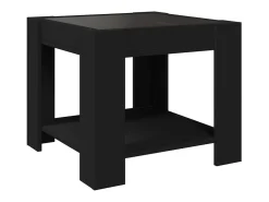 Mesa De Centro|vidaxl Mesa de centro c/ LEDs 53x53x45 cm derivados de madeira Preto
