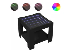 Mesa De Centro|vidaxl Mesa de centro c/ LEDs 53x53x45 cm derivados de madeira Preto