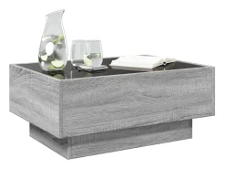 vidaxl Mesa de centro c/ LEDs 70x50x30 cm derivados de madeira^ Mesa De Centro