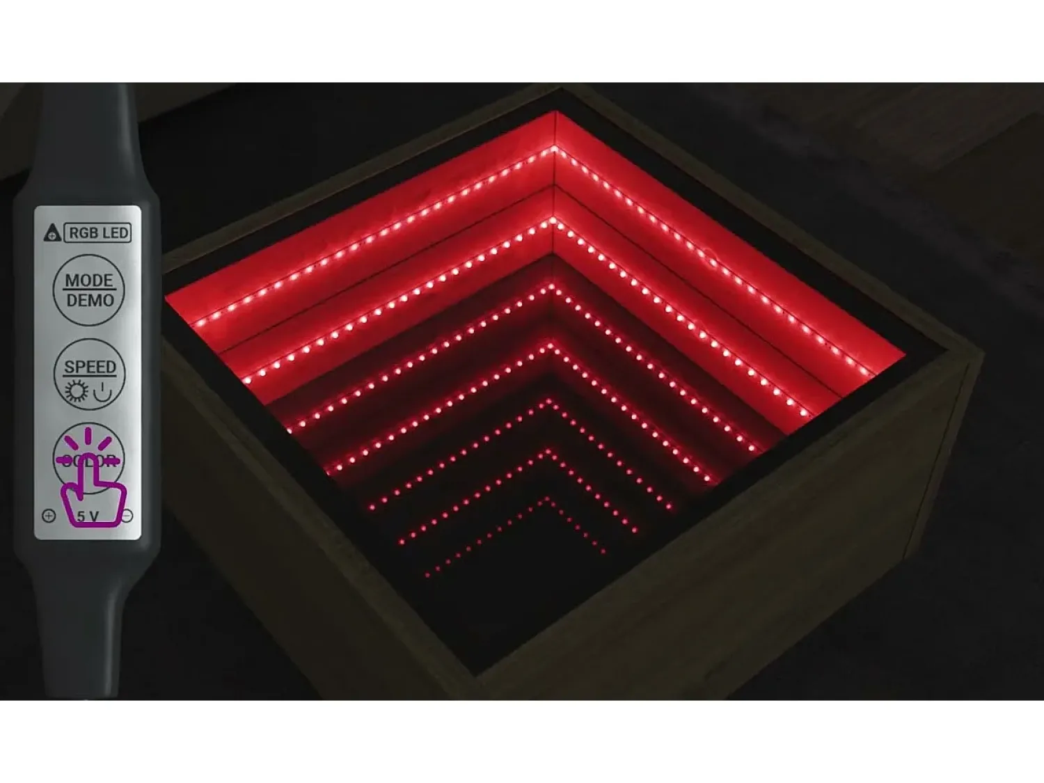vidaxl Mesa de centro c/ LEDs 70x50x30 cm derivados de madeira^ Mesa De Centro