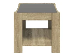 Mesa De Centro*vidaxl Mesa de centro c/ LEDs 73x53x45 cm derivados de madeira Natural claro
