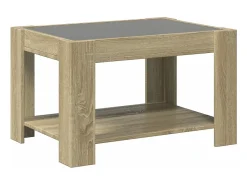 Mesa De Centro*vidaxl Mesa de centro c/ LEDs 73x53x45 cm derivados de madeira Natural claro