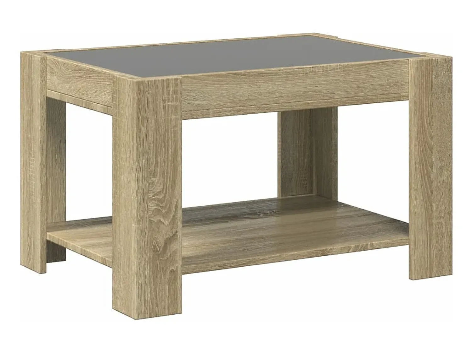Mesa De Centro*vidaxl Mesa de centro c/ LEDs 73x53x45 cm derivados de madeira Natural claro