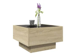 Mesa De Centro*vidaxl Mesa de centro c/ LEDs 50x50x30 cm derivados de madeira Natural claro
