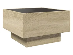 Mesa De Centro*vidaxl Mesa de centro c/ LEDs 50x50x30 cm derivados de madeira Natural claro