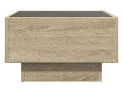 Mesa De Centro*vidaxl Mesa de centro c/ LEDs 50x50x30 cm derivados de madeira Natural claro