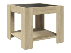 Mesa De Centro*vidaxl Mesa de centro c/ LEDs 53x53x45 cm derivados de madeira Natural claro