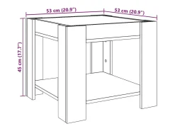 Mesa De Centro*vidaxl Mesa de centro c/ LEDs 53x53x45 cm derivados de madeira Natural claro