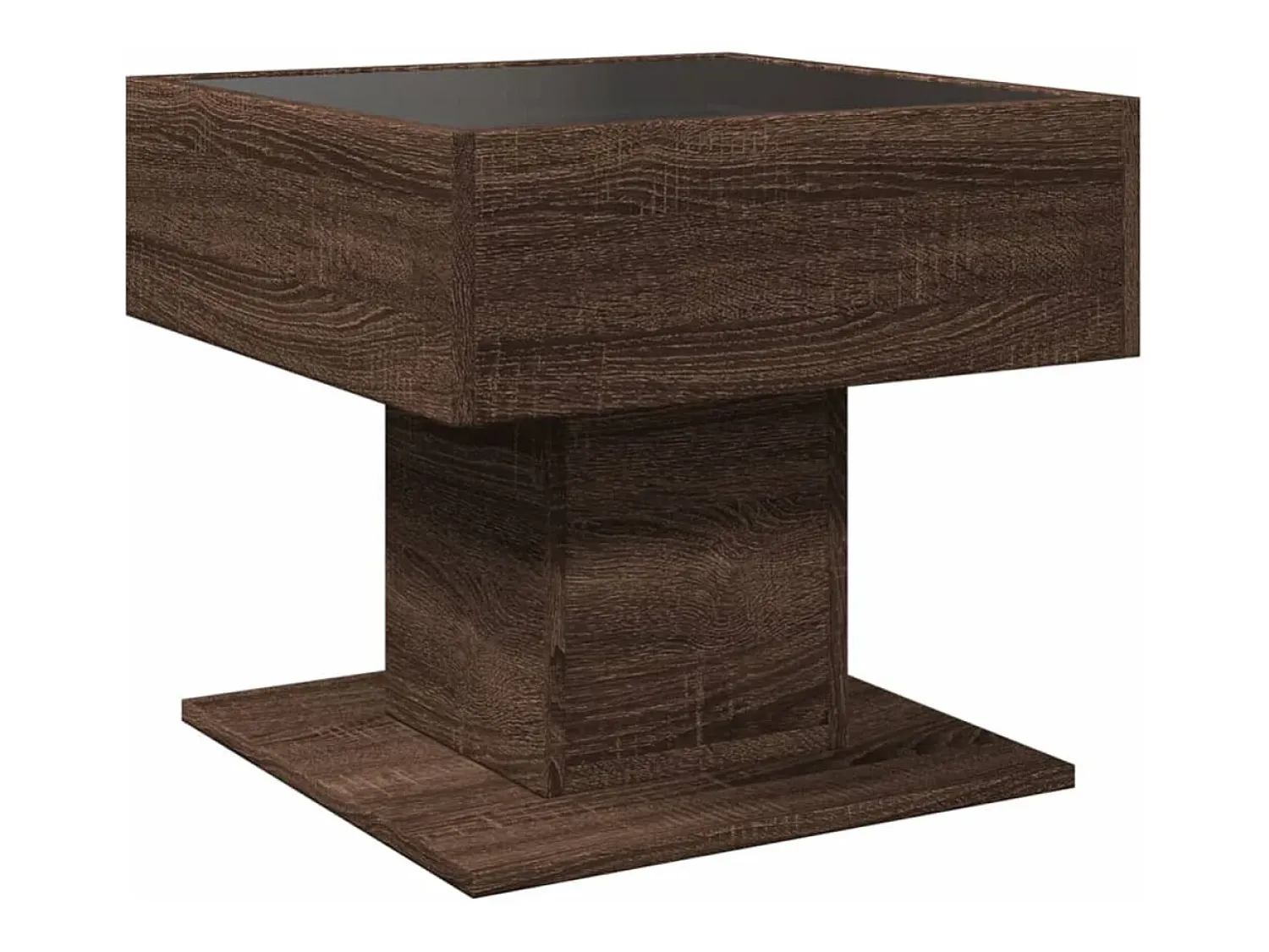 Mesa De Centro*vidaxl Mesa de centro c/ LEDs 50x50x45 madeira processada Natural claro