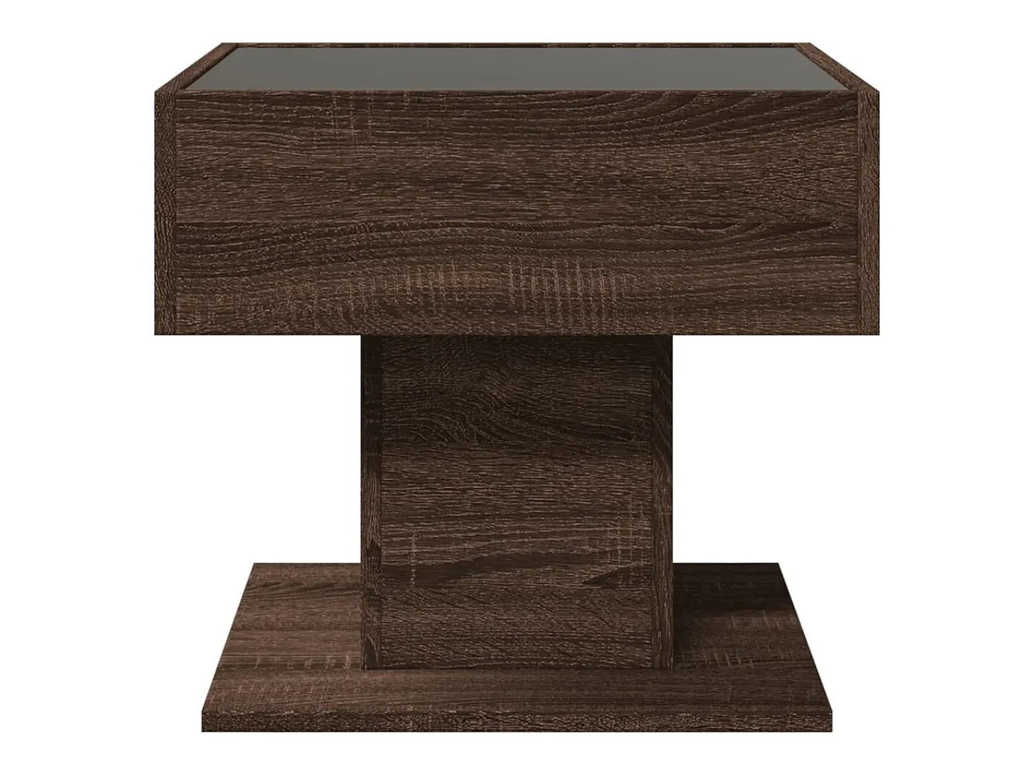 Mesa De Centro*vidaxl Mesa de centro c/ LEDs 50x50x45 madeira processada Natural claro