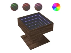 Mesa De Centro*vidaxl Mesa de centro c/ LEDs 50x50x45 madeira processada Natural claro