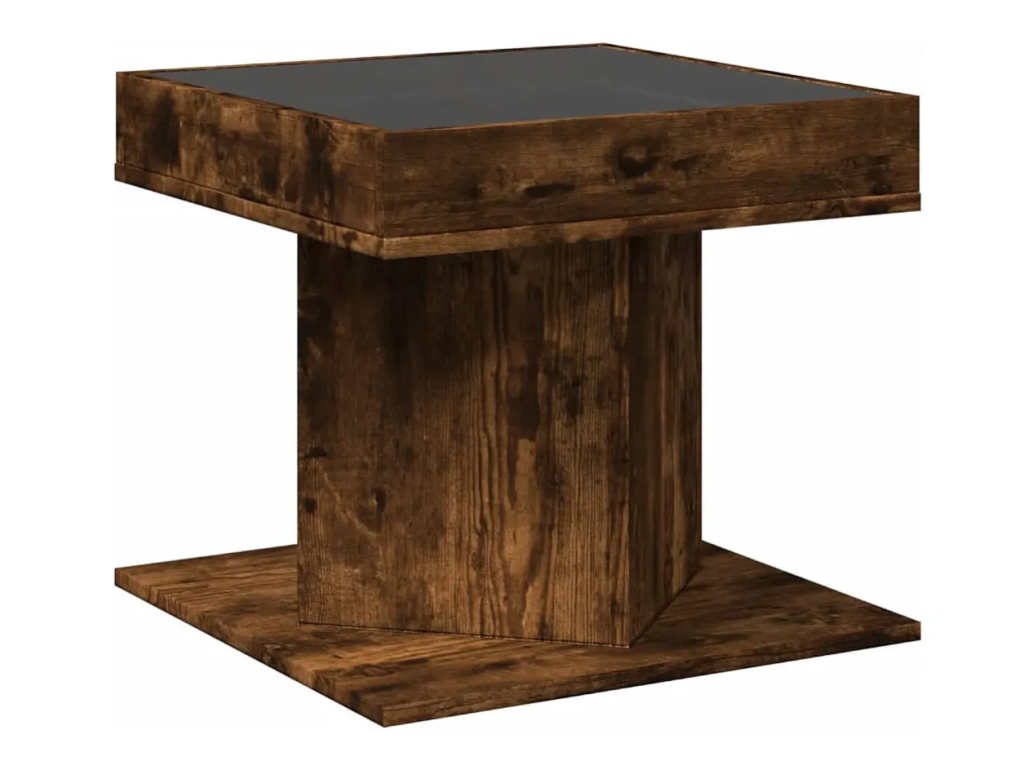 Mesa De Centro*vidaxl Mesa de centro c/ LEDs 50x50x45 madeira processada Natural claro