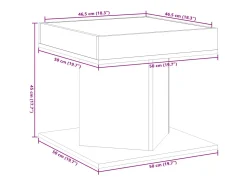Mesa De Centro*vidaxl Mesa de centro c/ LEDs 50x50x45 madeira processada Natural claro