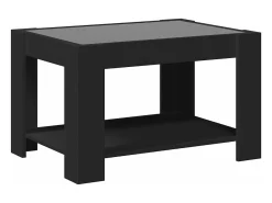 Mesa De Centro|vidaxl Mesa de centro c/ LEDs 73x53x45 cm derivados de madeira Preto