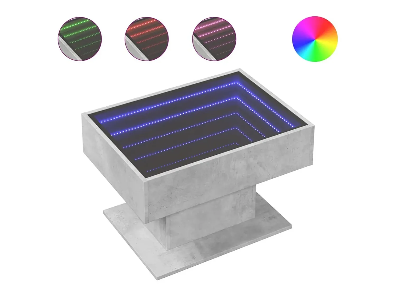 Mesa De Centro|vidaxl Mesa de centro c/ LEDs 70x50x45 cm derivados de madeira Cinzento