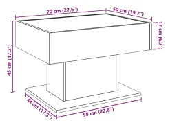 Mesa De Centro|vidaxl Mesa de centro c/ LEDs 70x50x45 cm derivados de madeira Cinzento