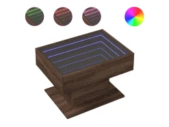 Mesa De Centro*vidaxl Mesa de centro c/ LEDs 70x50x45 cm derivados de madeira Natural claro