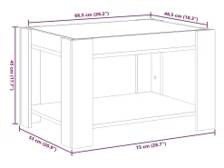 Hot vidaxl Mesa de centro c/ LEDs 73x53x45 cm derivados de madeira Branco
