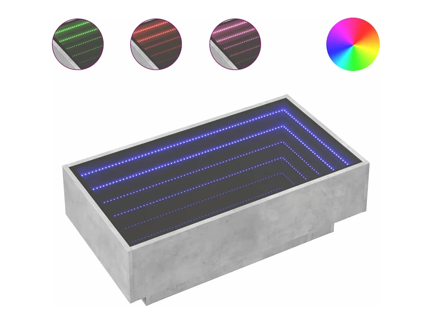 vidaxl Mesa de centro c/ LEDs 90x50x30 cm derivados de madeira^ Mesa De Centro