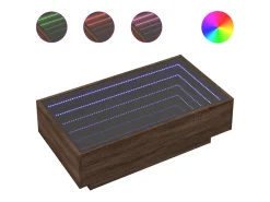 Mesa De Centro*vidaxl Mesa de centro c/ LEDs 90x50x30 cm derivados de madeira Natural claro