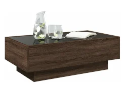 Mesa De Centro*vidaxl Mesa de centro c/ LEDs 90x50x30 cm derivados de madeira Natural claro