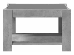 Outlet vidaxl Mesa de centro c/ LEDs 73x53x45 cm derivados de madeira Cinzento