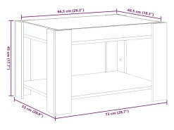 Outlet vidaxl Mesa de centro c/ LEDs 73x53x45 cm derivados de madeira Cinzento