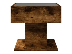 Mesa De Centro|vidaxl Mesa de centro c/ LEDs 50x50x45 madeira processada Natural claro