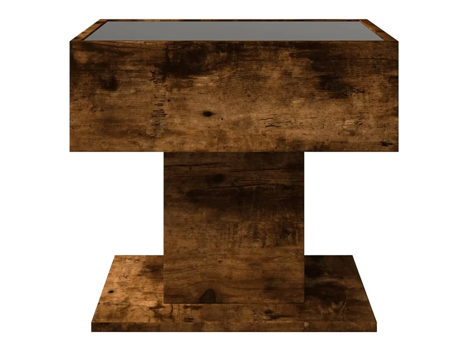 Mesa De Centro|vidaxl Mesa de centro c/ LEDs 50x50x45 madeira processada Natural claro