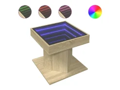Mesa De Centro|vidaxl Mesa de centro c/ LEDs 50x50x45 madeira processada Natural claro
