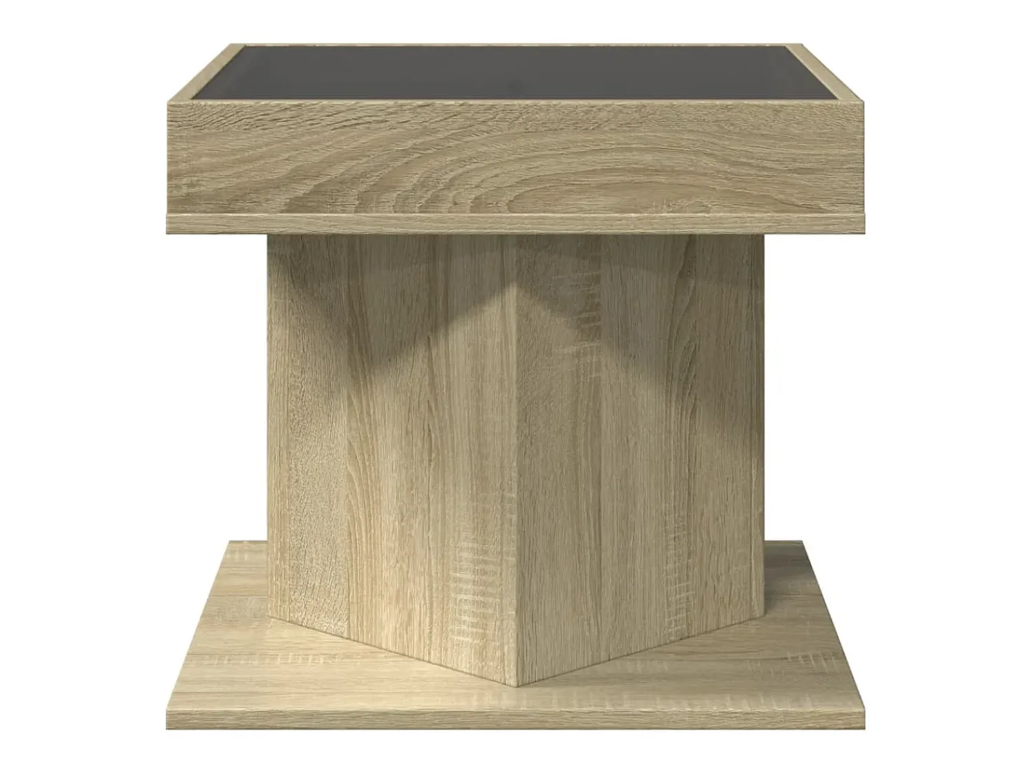 Mesa De Centro|vidaxl Mesa de centro c/ LEDs 50x50x45 madeira processada Natural claro