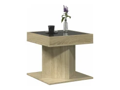 Mesa De Centro|vidaxl Mesa de centro c/ LEDs 50x50x45 madeira processada Natural claro
