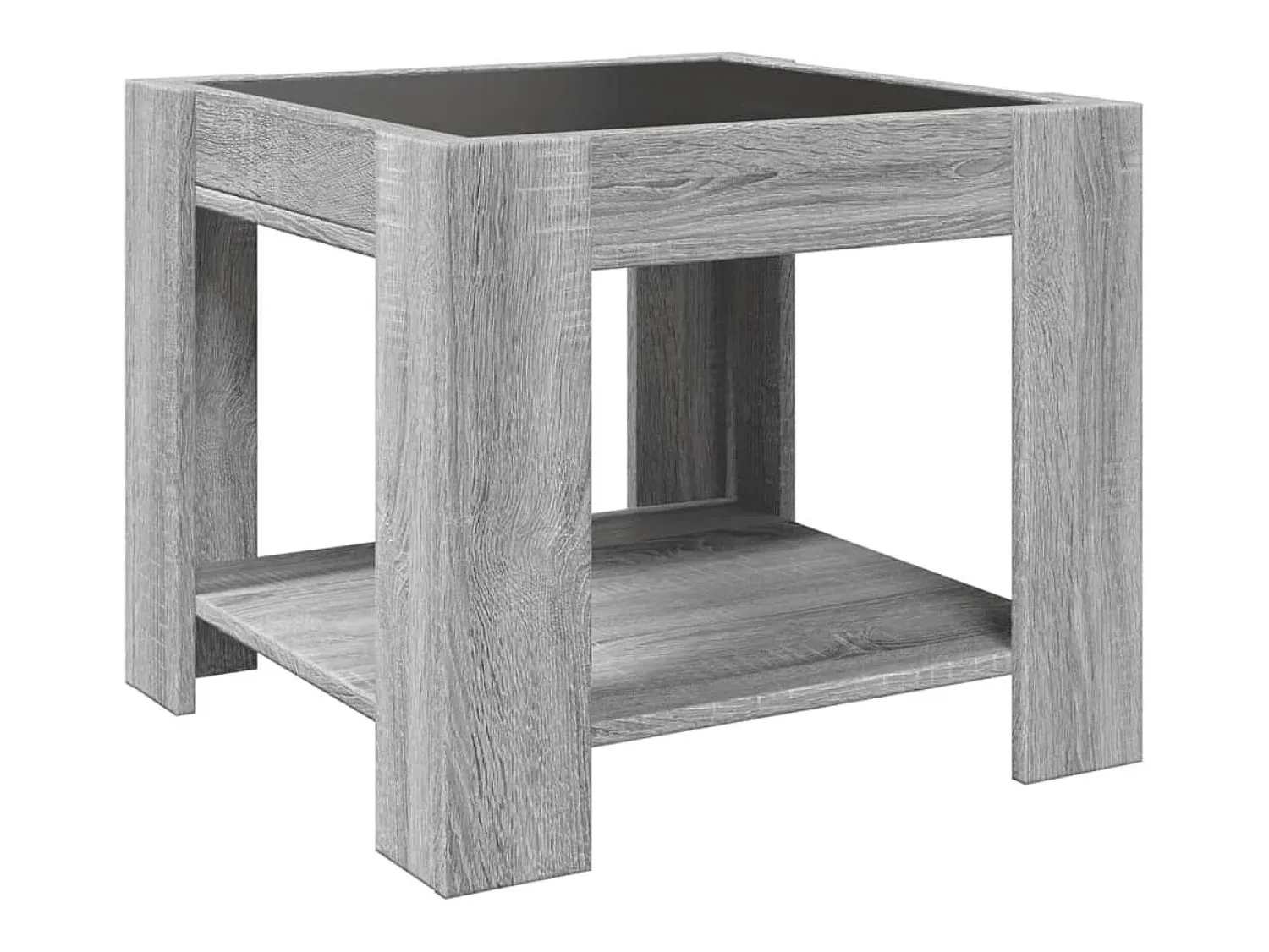 vidaxl Mesa de centro c/ LEDs 53x53x45 cm derivados de madeira^ Mesa De Centro