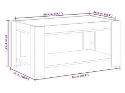 vidaxl Mesa de centro c/ LEDs 93x53x45 cm madeira processada^ Mesa De Centro