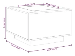 Mesa De Centro*vidaxl Mesa de centro c/ LEDs 60x60x40 cm derivados de madeira Cinzento