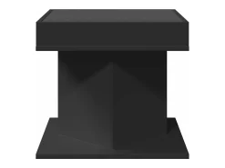 Mesa De Centro|vidaxl Mesa de centro c/ LEDs 50x50x45cm contraplacado brilhante Preto