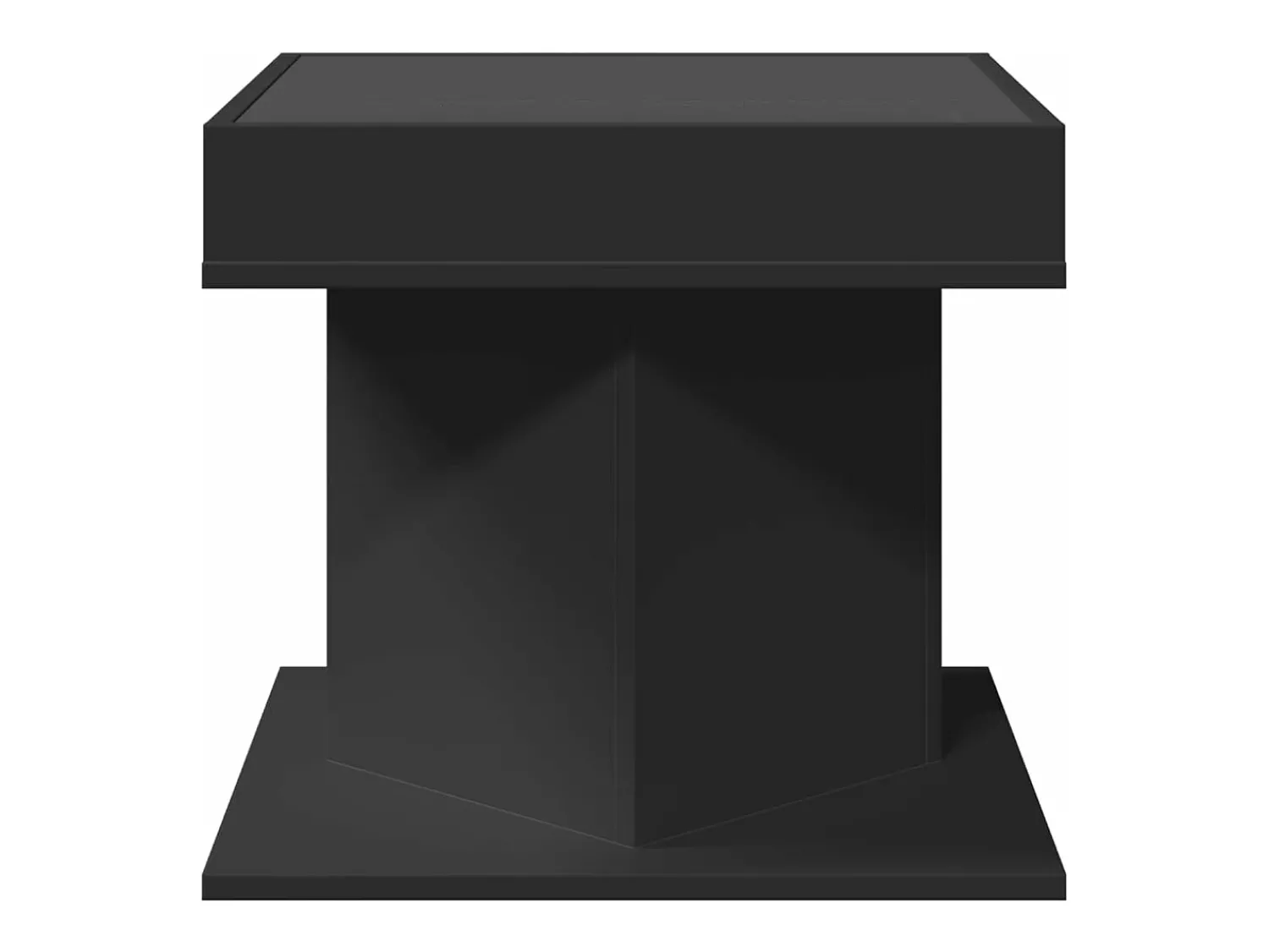 Mesa De Centro|vidaxl Mesa de centro c/ LEDs 50x50x45cm contraplacado brilhante Preto