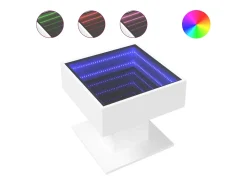Mesa De Centro|vidaxl Mesa de centro c/ LEDs 50x50x45cm derivados de madeira Branco