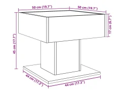 Outlet vidaxl Mesa de centro c/ LEDs 50x50x45cm contraplacado brilhante Preto