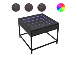 Mesa De Centro|vidaxl Mesa de centro c/ luzes LED Infinity 50x50x41 cm Preto