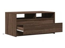 Discount vidaxl Mesa de centro c/ luzes LED derivados madeira carvalho castanho Natural claro
