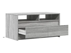 Mesa De Centro|vidaxl Mesa de centro c/ luzes LED derivados madeira sonoma Cinzento